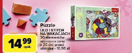 Puzzle lilo i stich na wakacjach 30 el. Trefl promocja w Carrefour