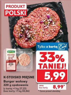 Burger wołowy  promocja w Kaufland