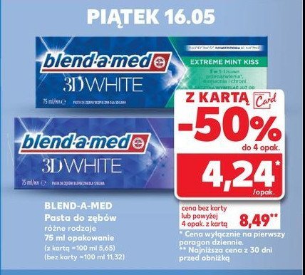 Pasta do z臋b贸w classic Blend-a-med 3d white promocja