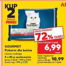 Karma dla kota mini fileciki w sosie cielęcina z warzywami + dziczyzna + wołowina + pstrąg Purina gourmet perle promocja