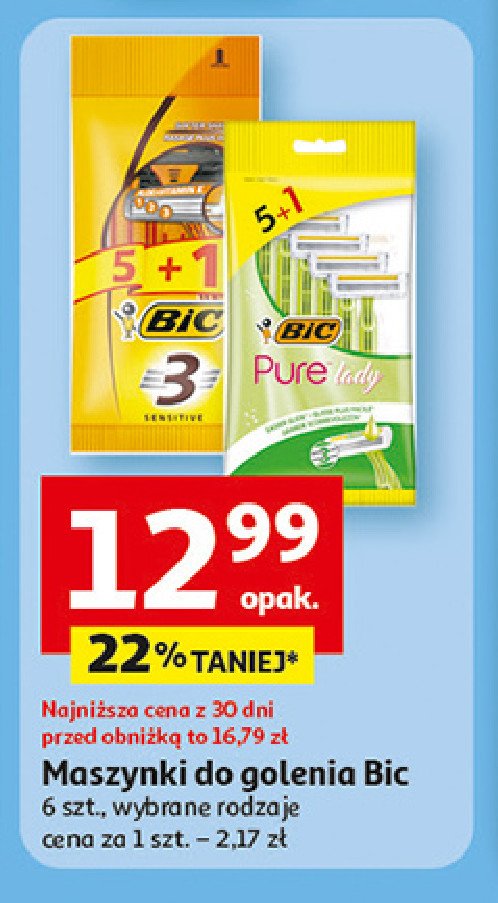 Maszynka do golenia Bic 3 sensitive promocja w Auchan