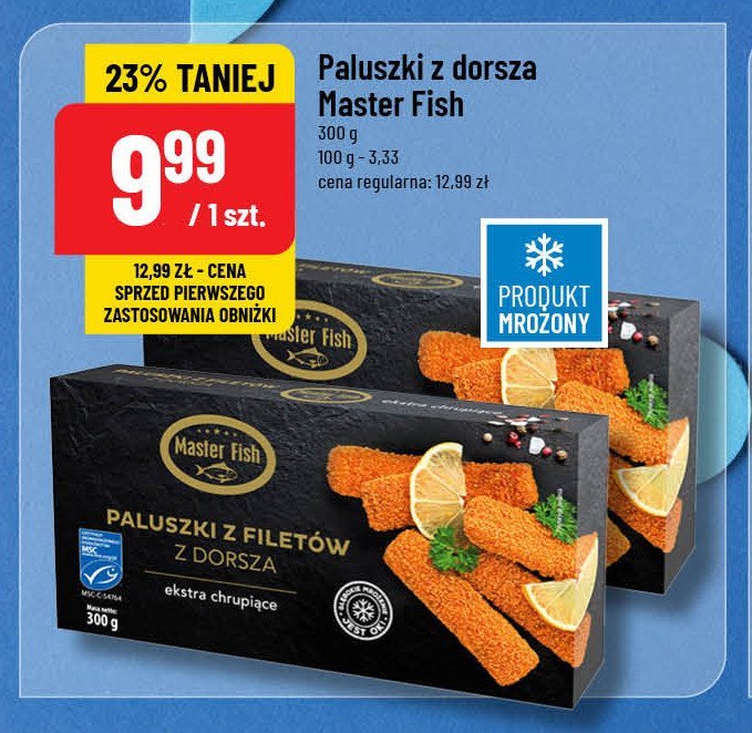 Paluszki rybne z dorsza Master fish promocja