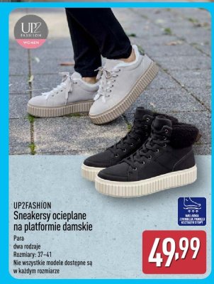 Sneakersy ocieplane na platformie damskie UP2FASHION promocja w Aldi