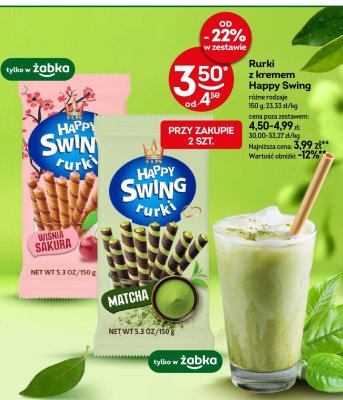 Rurki z kremem Happy Swing różne rodzaje promocja w Żabka