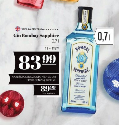 Gin Bombay Sapphire 0.7l promocja w POLOmarket