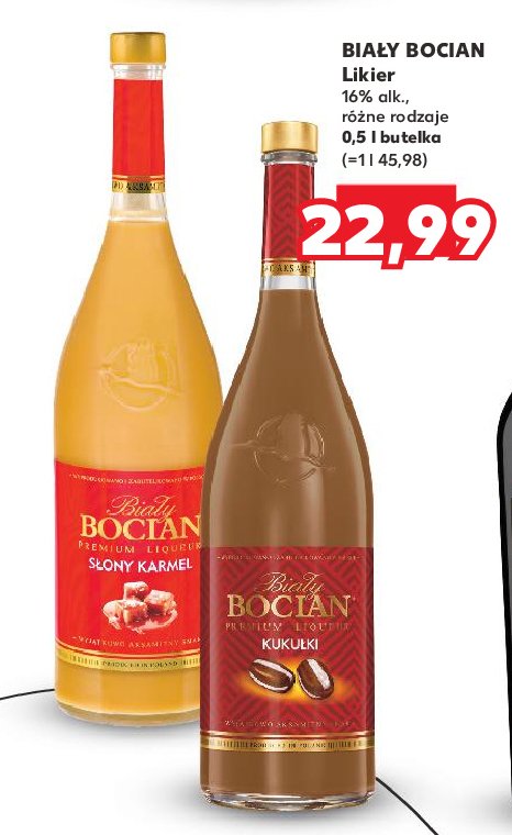 Likier Bia艂y bocian s艂ony karmel promocja