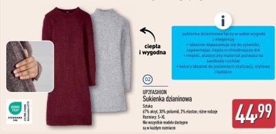 Sukienka dzianinowa UP2FASHION promocja w Aldi