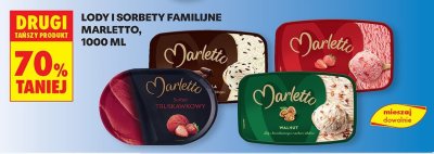 Lody i sorbety familijne 1 l Marletto promocja w Biedronka