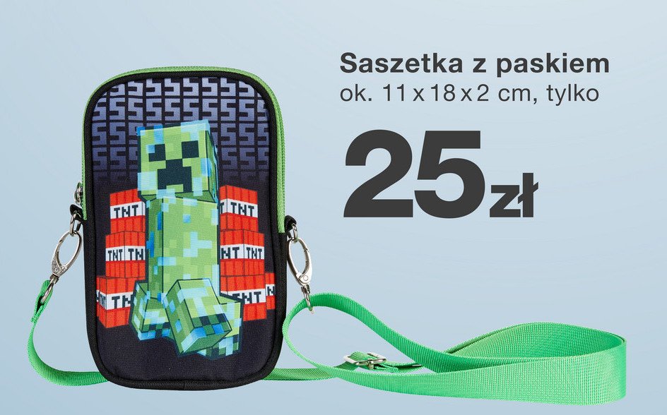 Saszetka z paskiem minecraft promocja w KiK