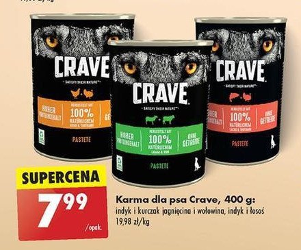 Karma dla psa łosoś i indyk Crave promocja