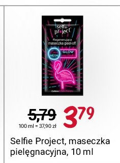 Maseczka peel-off regenerująca love neon glow in pink Selfie project promocja