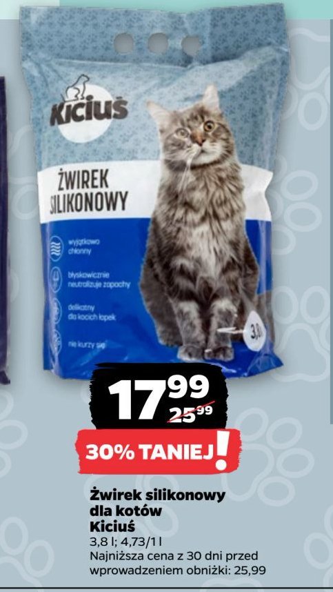 Żwirek silikonowy Kiciuś promocja w Netto