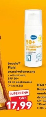 Fluid z witaminami spf50+ Bevola promocja