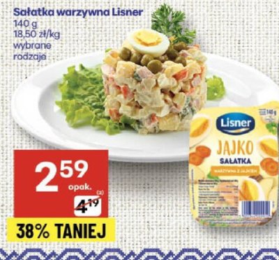 Sałatka warzywna jajko Lisner promocja w Delikatesy Centrum