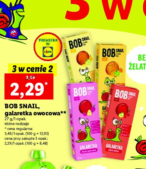 Galaretka gruszka-malina-burak Bob snail promocje