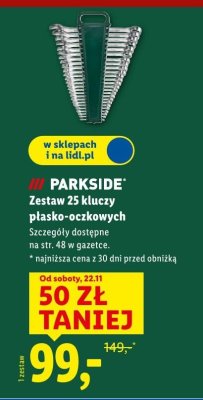 Zestaw 25 kluczy płasko-oczkowych  promocja w Lidl
