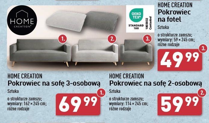 Pokrowiec na sofę 114 x 245 cm Home creation promocja