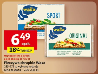 Pieczywo chrupkie Wasa, wybrane rodzaje promocja w Auchan
