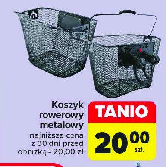 Koszyk rowerowy metalowy czarny przedni promocja