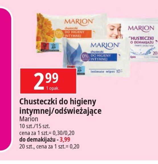 Chusteczki do demakijażu twarzy oczu i szyi Marion promocja