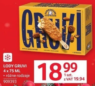 Lody Gruvi 4x75 ml różne rodzaje promocja w Selgros