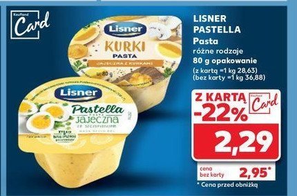 Pasta jajeczna z kurkami Lisner pastella promocja