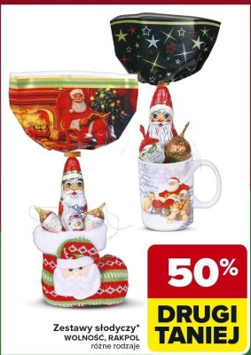 Zestawy słodycze WOLNOŚĆ, RAKPOL różne rodzaje promocja w Carrefour Market