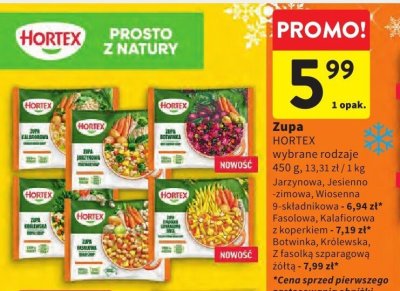 Zupa HORTEX wybrane rodzaje promocja w Intermarche
