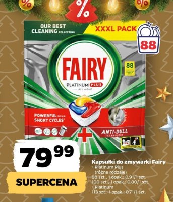 Kapsułki do zmywarki Fairy Platinum 113 szt. promocja w Netto