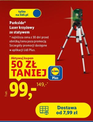 Laser krzyżowy ze statywem Parkside promocja w Lidl