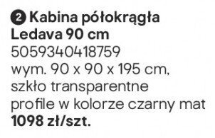 Kabina półokrągła Ledava 90 cm promocja w Castorama