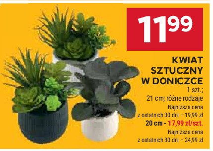 Kwiat sztuczny w doniczce 20 cm promocja