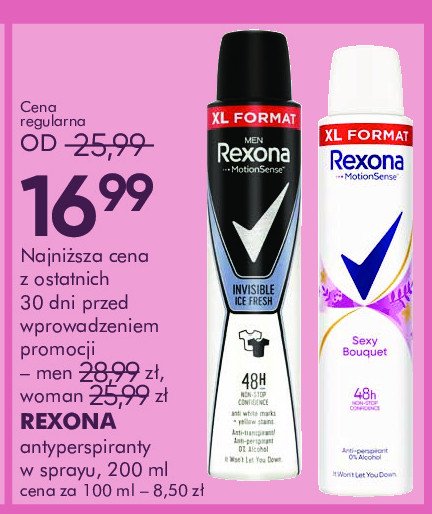 Dezodorant ice fresh Rexona men invisible promocja w Super-Pharm