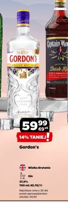 Gin Gordon's London Dry Gin promocja w Netto