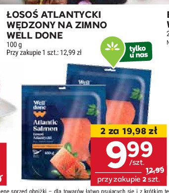 Łosoś atlantycki wędzony na zimno Well done promocja w Stokrotka
