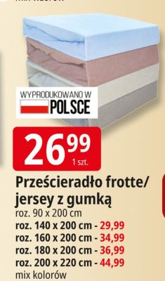 Prześcieradło frotte/jersey z gumką Leclerc promocja w Leclerc