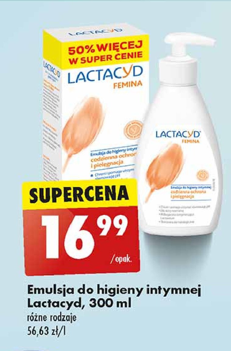 Emulsja do higieny intymnej Lactacyd femina promocja