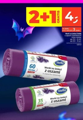 Worki na śmieci Stella o zapachu lawendowym 60l 16 szt. promocja w Dealz