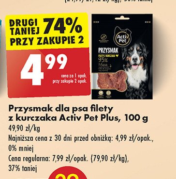 Przysmak dla psa filety z kurczaka Activ pet promocja w Biedronka