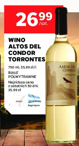 Wino ALTOS DEL CONDOR TORENTS promocja w Stokrotka