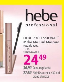 Tusz do rzęs make me curl Hebe professional promocja w Hebe