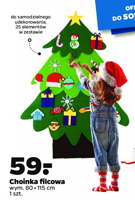 Choinka filcowa 80 x 115 cm promocja