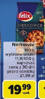 Orzechy nerkowca z pieca lekko solone Felix promocja w Carrefour