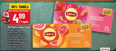 Herbata owocowa Lipton Truskawka Rabarbar promocja w POLOmarket
