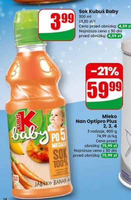 Mleko Nan Optipro Plus 2, 3, 4 promocja w Dino