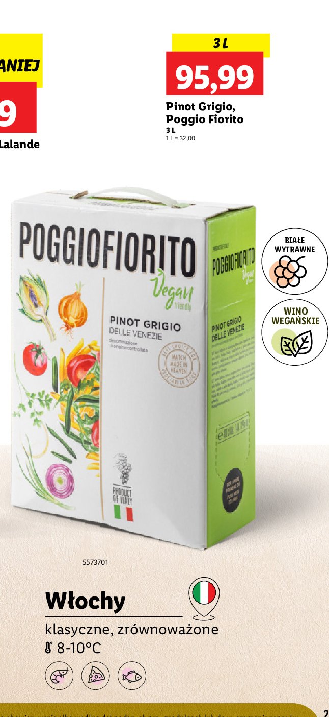 Wino Poggiofiorito pinot grigio promocja w Lidl