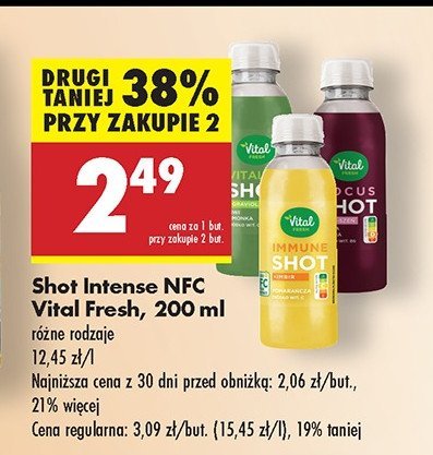 Shot jabłko-cytryna Vital fresh promocja