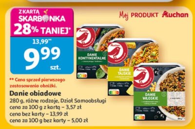 Danie obiadowe różne rodzaje, Dział Samoobsługi promocja w Auchan
