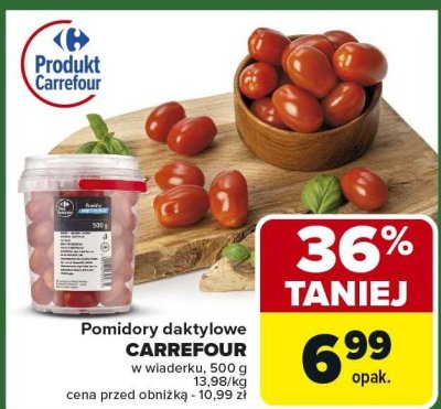 Pomidory daktylowe promocja w Carrefour Market