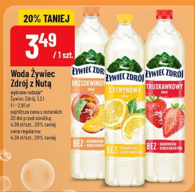 Woda Żywiec Zdrój z Nutą wybrane rodzaje 1.2l promocja w POLOmarket